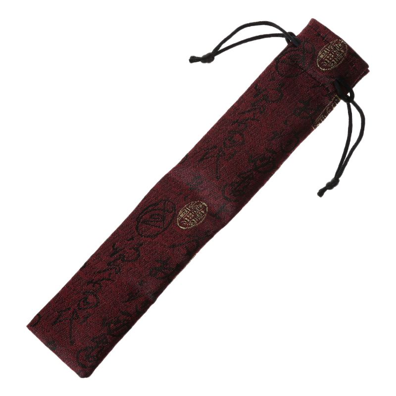 Kinesisk kalligrafi stil dekorativ folde hånd blæser taske støvtæt holder beskyttelses taske cover: Burgunder