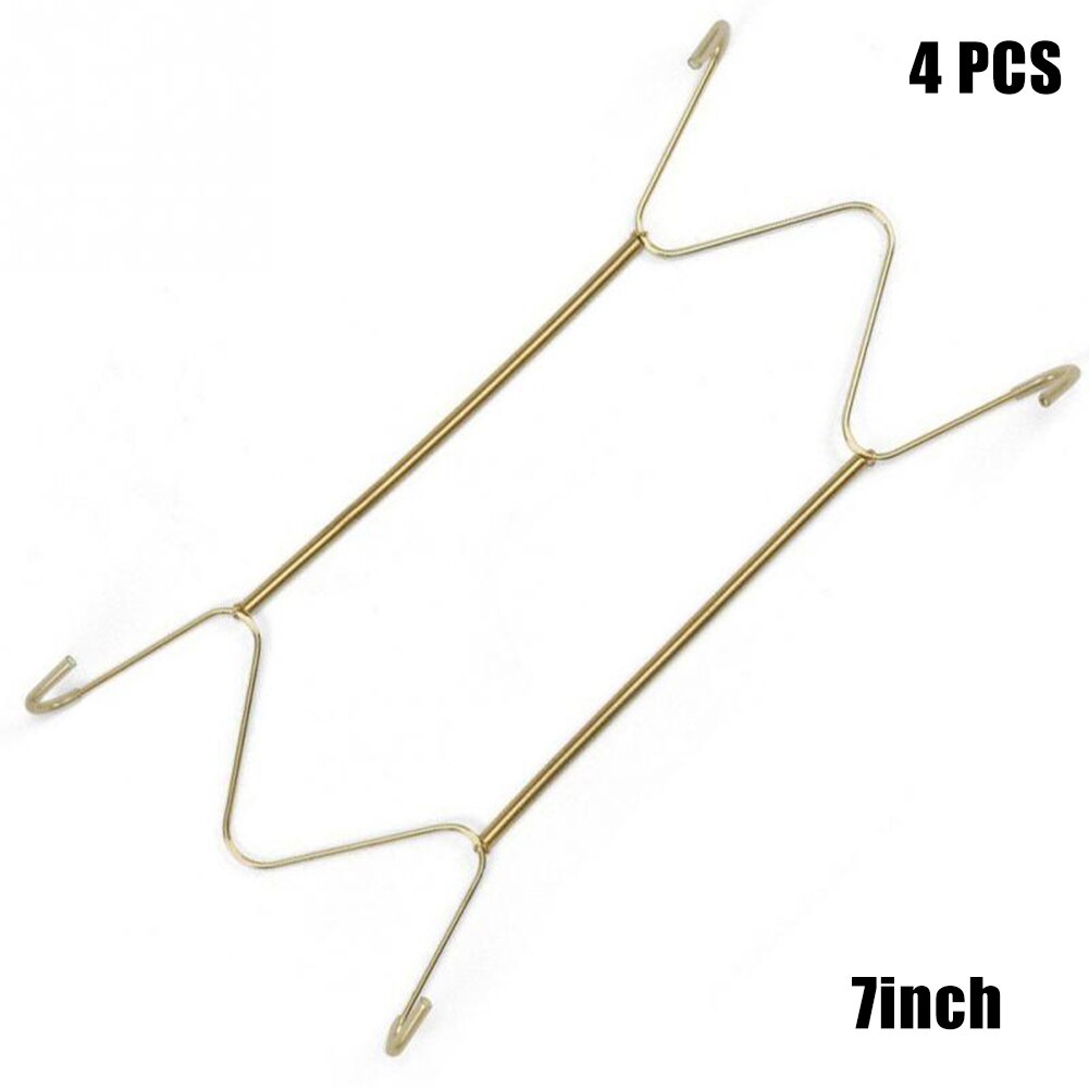 Plate Dishes Stainless Steel Hanger Spring Plates Holder Hook Wall Mount Adapter Home Decoration shelf kitchen props: light green