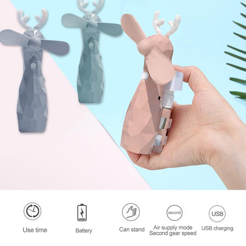 Spray Usb Mini Fan Lithium Batterij Plastic Home Reizen Outdoor Cartoon Zomer Opladen Ventilator Draagbare Mini Ventilator