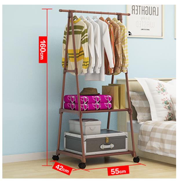 Eenvoudige Driehoek Kapstok Rvs Mobiele Verwijderbare Kleding Opknoping Magazijnstelling Hanger Vloer Stand Kapstok Met Wiel: 4