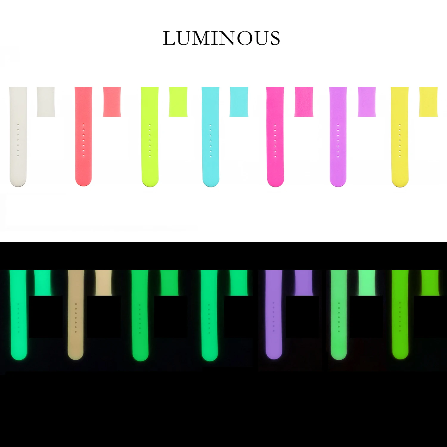 Bracelet lumineux en Silicone pour Apple Watch, Ultra 2, 49mm, 45/41mm, Sport, pour Iwatch 8 7 6 5 4 Se 44mm 42mm 40mm 38mm
