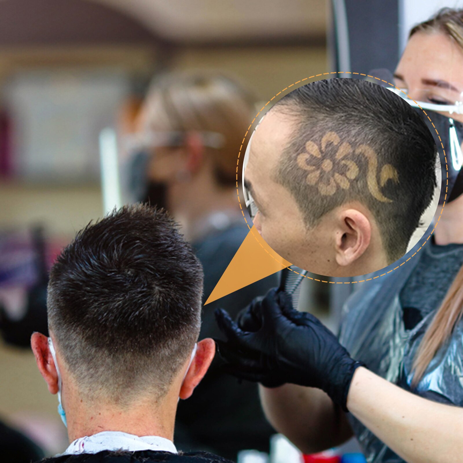 Pochoir de tatouage de cheveux, modèles creux, fournitures de coupe de cheveux, 25 feuilles