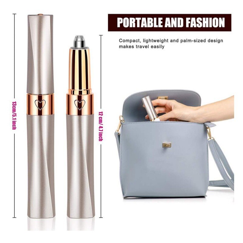 Electric Eyebrow Trimmer Portable Eyebrow Trimmer Instrument Hair Remover USB Eyebrow Shaping Beauty Tool