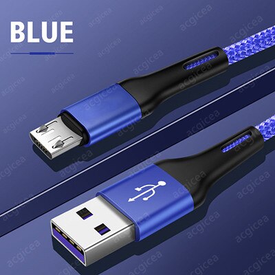 Micro USB Cable 2m 3m 3A Fast Charging Data Cable for Xiaomi Redmi 4X Samsung J7 Android Mobile Phone Microusb Charger: blue / 1m (3.3ft)