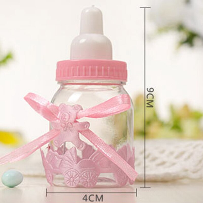 Mini biberones de alimentación para niña, niño, cajas de recuerdo para Baby Shower, paquete de suministros para de bautizo, dulces de Chocolate, bolsas de