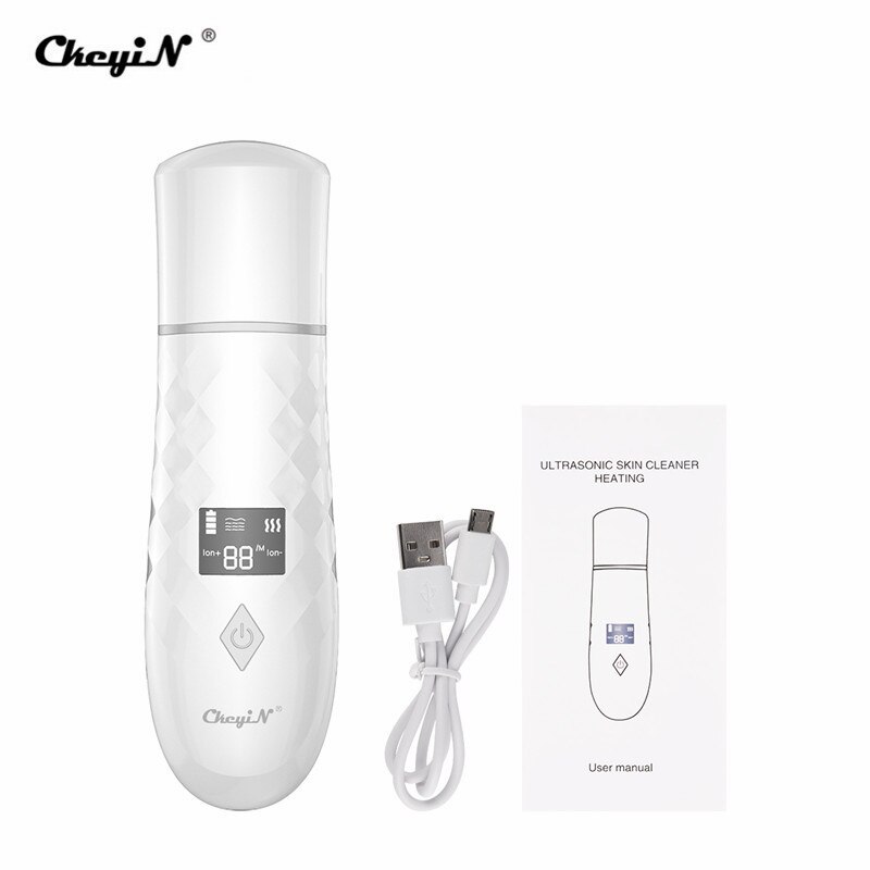 Ckeyin-Depurador de piel ultrasónico, limpiador Facial, eliminación de espinillas, Reduce las arrugas, máquina de Lifting blanqueadora Facial: Marfíl