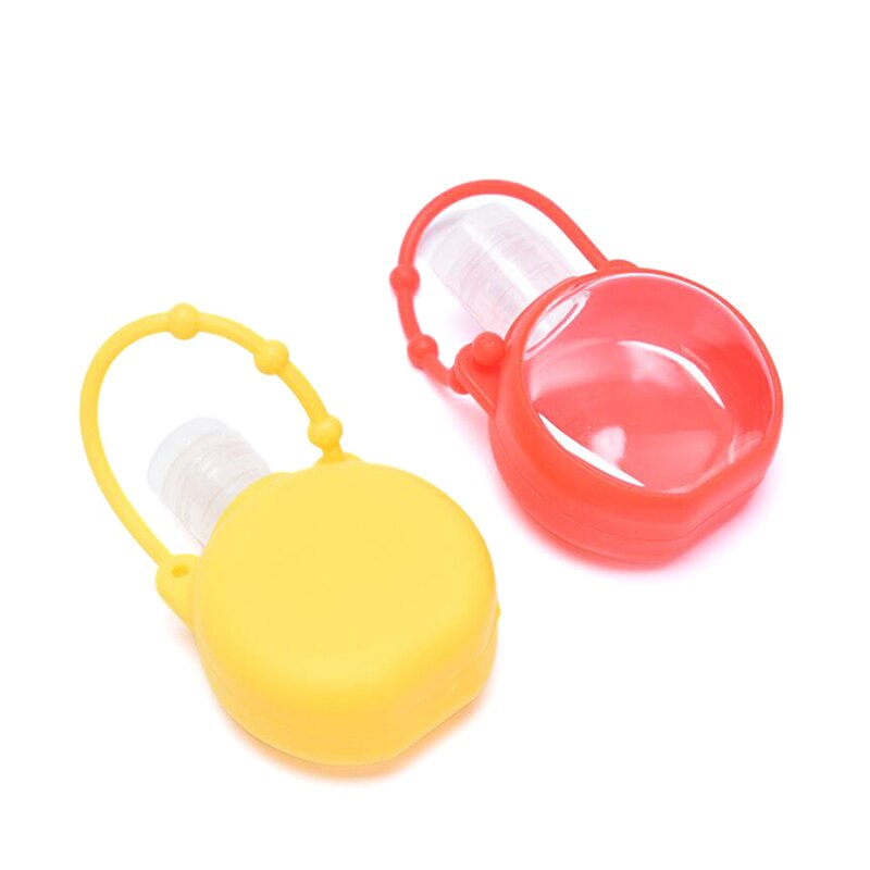 5 stuks 30ml siliconen ronde fles sleutelhanger handwasgel dispenser sleutelhanger handdesinfecterend middel schooltas sleutelhanger