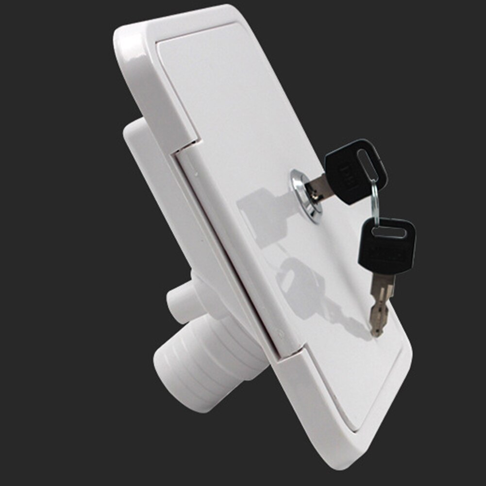 Water Intake Parts Gravity Inlet Square RV Trailer Hatch Cover Lockable Caravan Universal Accessories With Keys Plastic Threaded