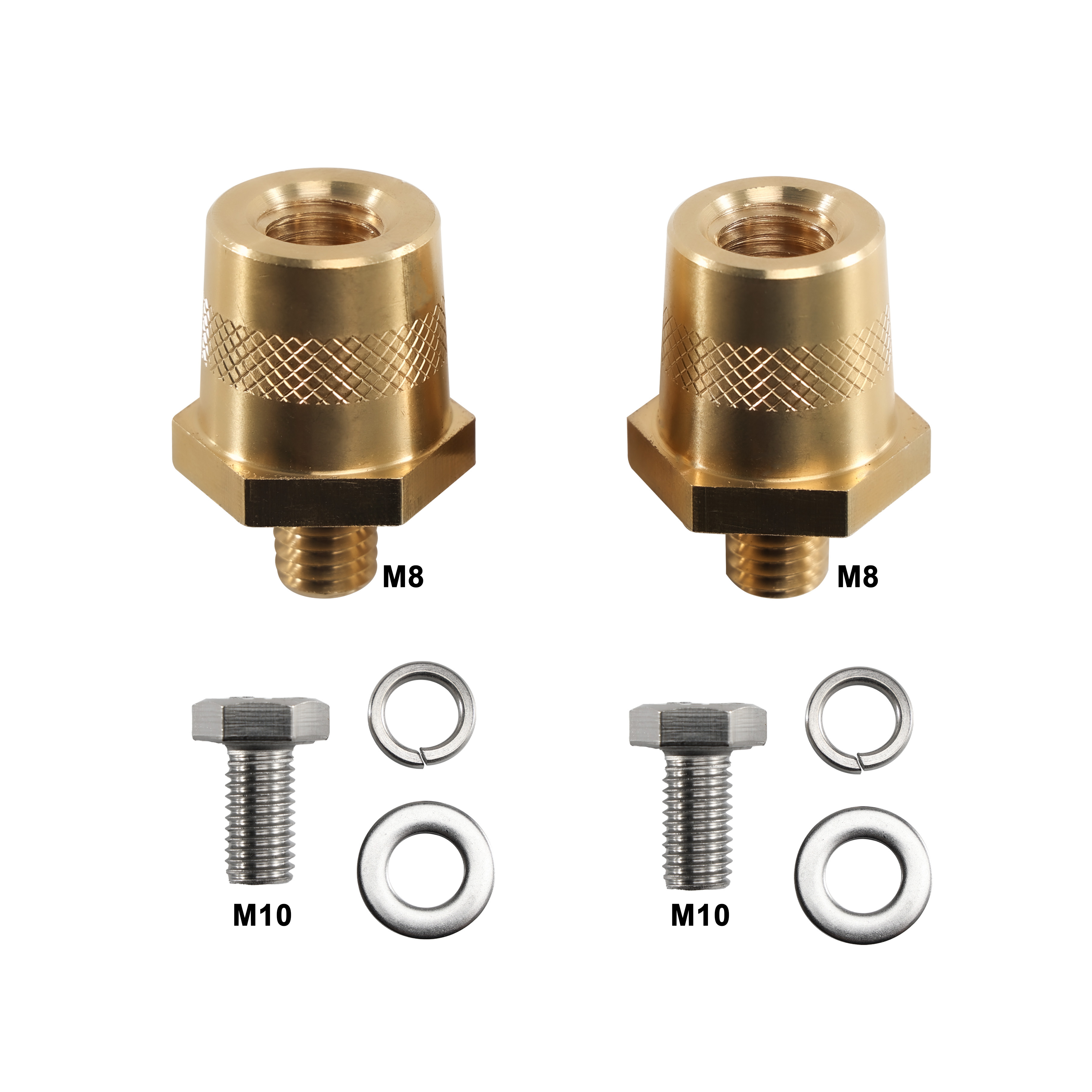All4Caravan M6 M8 M10 Auto Car H59 Brass Lithium Battery Post Pole Terminal Connectors Adapters with Stainless Steel Screws: Green-Yellow