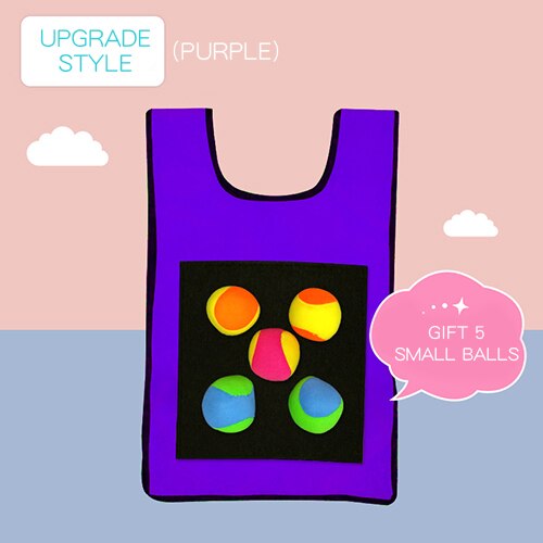 Ruizhi Children Throwing Game Vest Kindergarten Sticky Ball Vest Parent-Child Interaction Outdoor Game Sense Training RZ1003: 5 balls purple