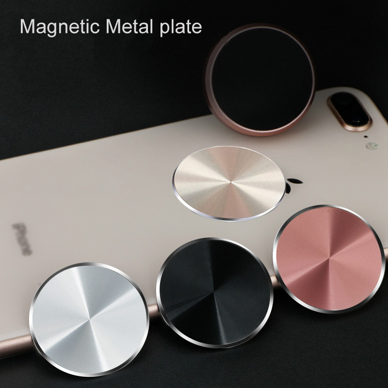 Metalen Plaat Voor Magnetische Auto Telefoon Houder Voor Xiaomi Huawei Ijzeren Plaat Kleverige Magneet Schijf Sterke Adsorptie Mobiele Telefoon Houder