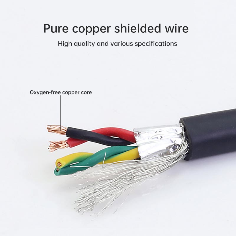 1 Meter Soft Pure Copper 4 Pin Twisted Pair Shielded Cable 4*0.3/0.5/1 Square Drag Chain Wire Cord RS232/485 Serial Port Line