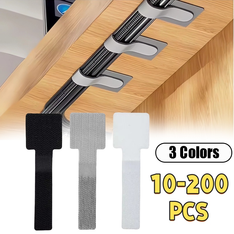 Reusable Cable Ties Velcro Ties Self-Adhesive Power Cord Cable Holder Adjustable Cord Storage Desktop Organiser Manager