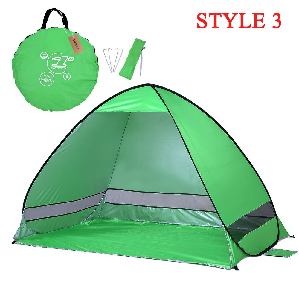 Lixada Automatico Tenda Protezione UV Outdoor Tenda Da Campeggio Istantanea Pop Up Tenda Della Spiaggia Leggero Ripari Per Il Sole Tende Cabana Tenda: style 3 green