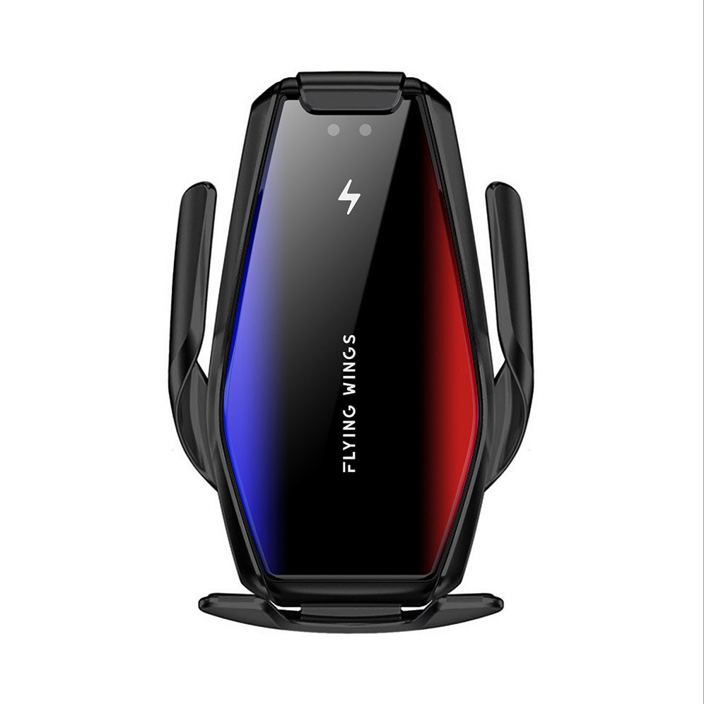 QI Wireless Car Charger Mount - 15W Fast Charging - Infrared Sensor - for iPhone 8-12, Samsung S10-S20: Black