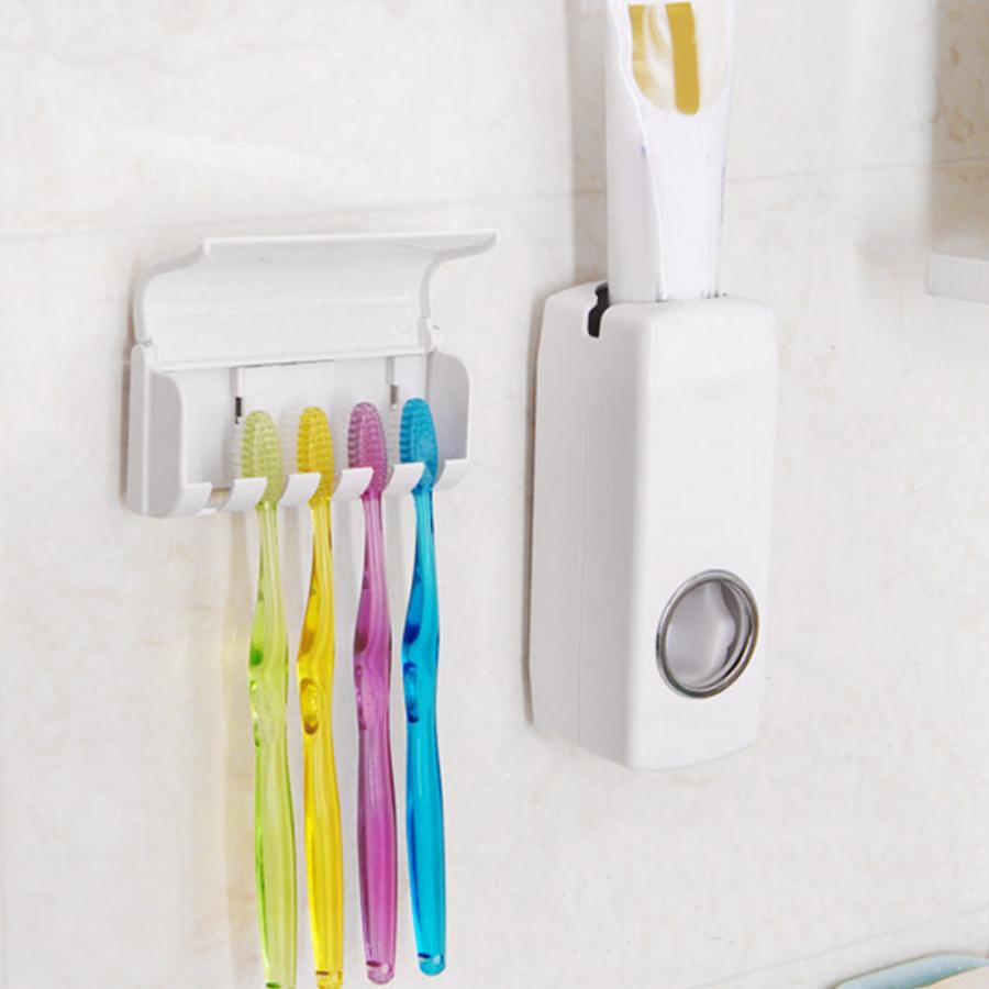 Dispensador de pasta de dientes montado en la pared automático dispensador de pasta de dientes exprimidor cepillo de dientes pasta de dientes titular Baño