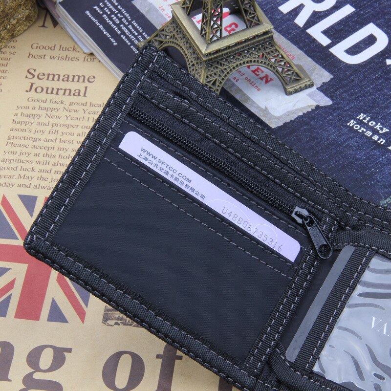 Causal Men's Canvas Wallet Short Men Wallets Teenagers Zipper Coin Purse Credit Bank Card Case Holder