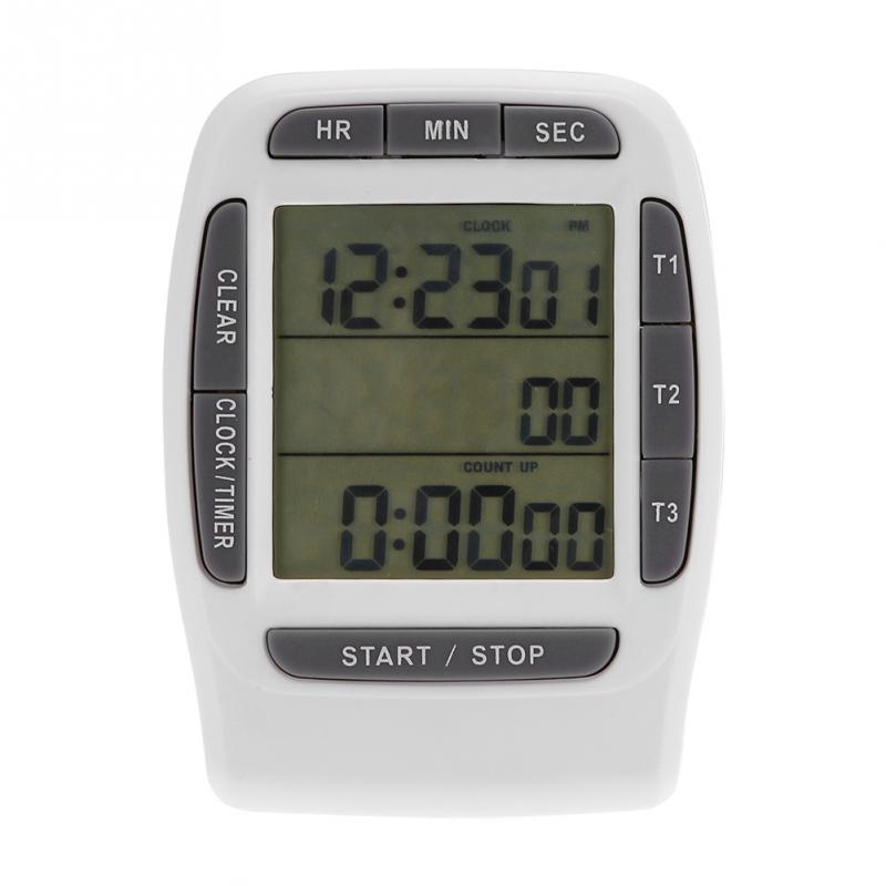 Digital Multi-channel Kitchen Timer 3 Channels LCD Timer Accurate Cooking Timer Count Up Countdown Alarm Kitchen Tools