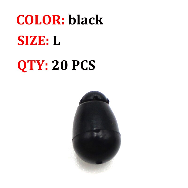 20 Stuks Karpervissen Quick Change Kralen Voor Karpervissen Rigs Methode Feeder Karper Accessoires Vissen Haak Kralen Karper Apparatuur: black-Size L