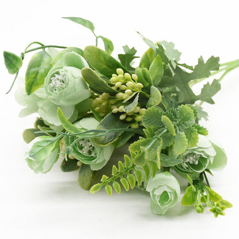 1 bunch 5 forks Artificial flowers Bouquet of roses Home decoration accessories Wedding Diy Flower arrangement Craft Photo props: 5