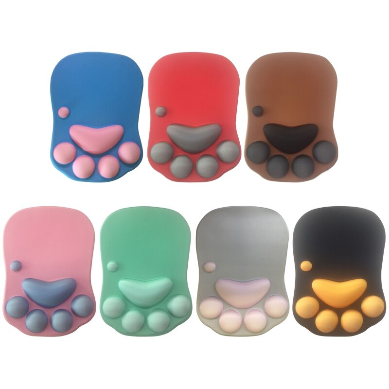 3D Mouse Pad Anime Silicone Cat Paw Mouse Pad Wrist Rest Support Memory Foam Mat L4MD