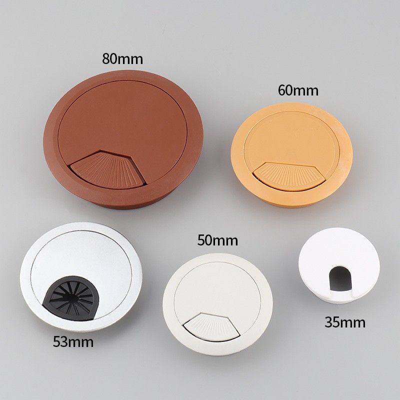 1PC Bureau Tafel Plastic Kabel Gat Cover 60/80mm PC Computer Bureau Ronde Draad Netjes Grommet kabel Organizer Kantoormeubilair