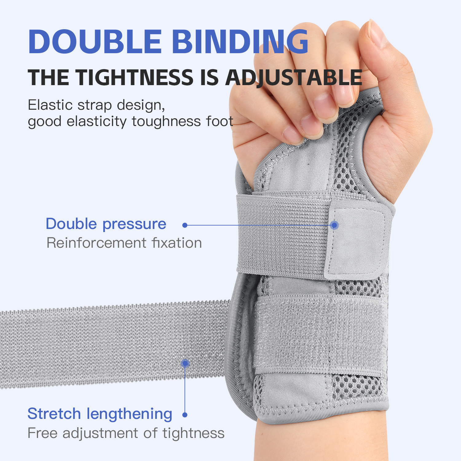2PC Finger Joint Pain Tendon Sheath Adjustable Dual Strap Wrist Guard with Thin Thumb Strain Protection Strap Wrist Guard
