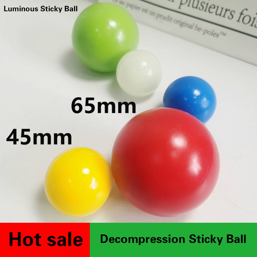 Stick Wall Ball Catch Throw Glow In The Dark Toys for Children Mini Luminous Stick Juggle Jump Wall Ball Games Sticky Squash