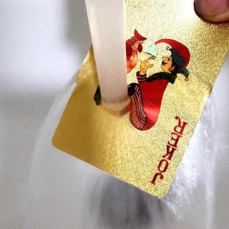 24K Speelkaarten Luxe Waterdichte Gold Diamond Folie Poker Carta Dek Van Kaarten Plastic Poker Kaart Voor Partij Magic prestaties