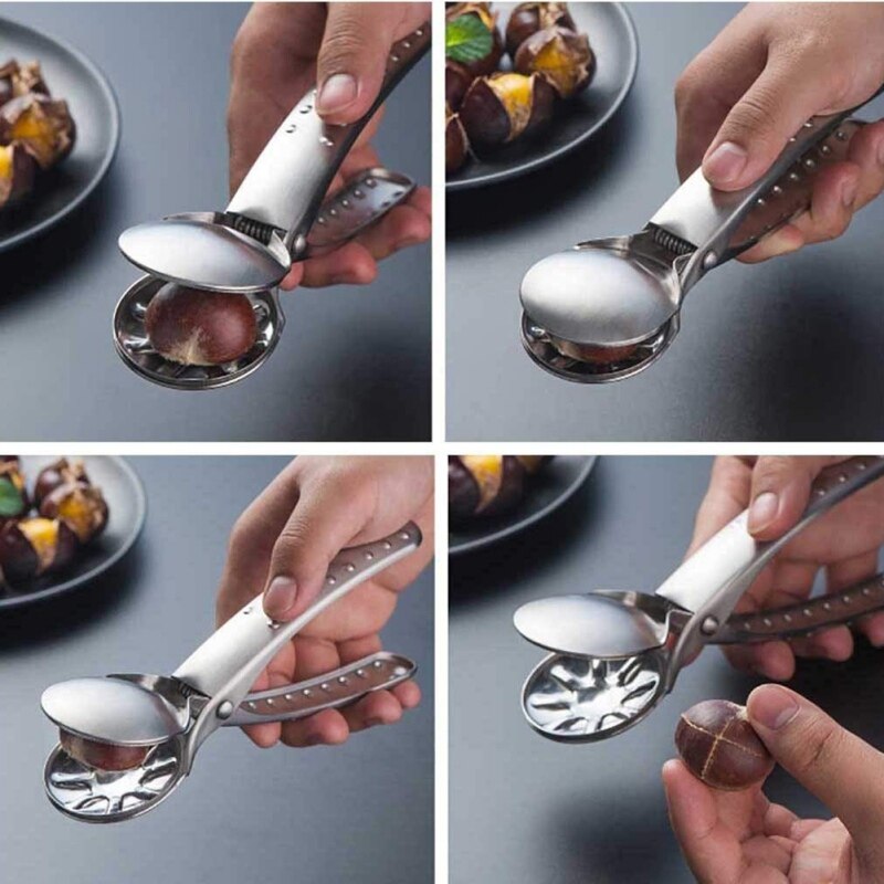 2- in -1 snelle kastanjeklem, notenkrakeropener, schiller, walnotentang, metaalsnijder, keukenfruit, groentegereedschap, accessoires