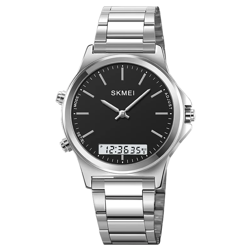 Reloj SKMEI 2120 reloj hombre 3 tiempo pantalla de luz trasera reloj cronógrafo Digital relojes deportivos relojes de pulsera con alarma impermeables para hombre: Marfíl