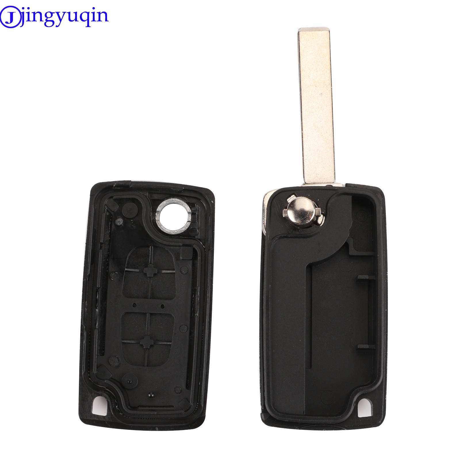 Jingyuqin-carcasa para llave de coche, carcasa para Peugeot 307, 407, 308, 607, Citroen C2, C3, C4, C5, C6, C8, XSARA PICA CE523, HU83, CE536, VA2