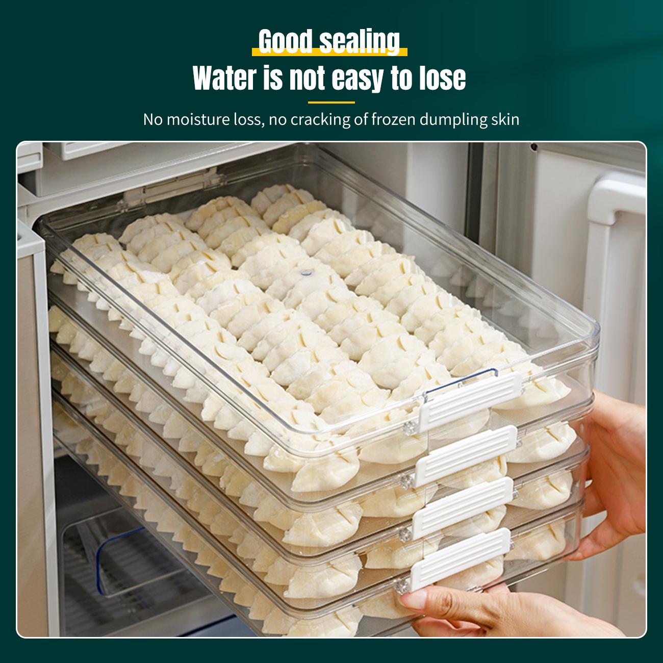 Frozen Dumpling Box Refrigerator Food Grade Large Capacity Dumpling Freezer Box Kitchen Wonton Storage Box