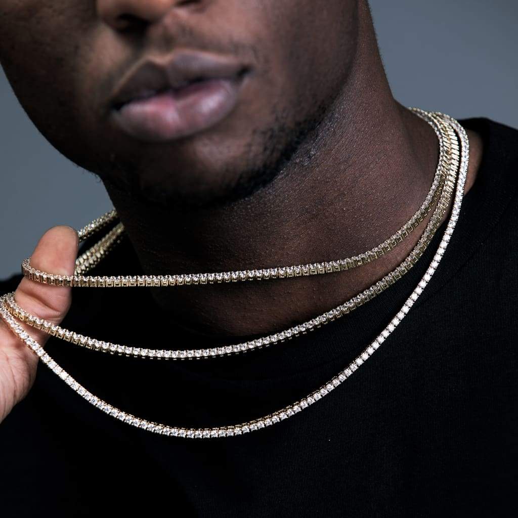 3mm cz tennis kæde halskæde klassisk kæde match hip hop vedhæng 5a iced out bling mænd dreng hiphop smykker