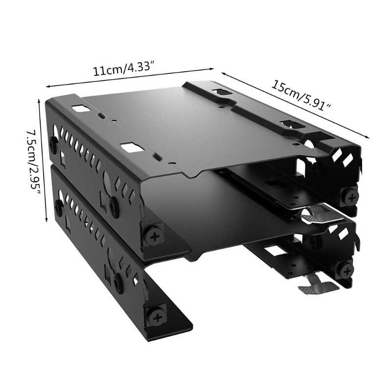 2 Pack 2.5 "/3.5" Ssd Hdd Harde Schijf Bays Houder Metalen Montagebeugel