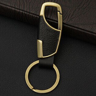 Car-Styling Metal Key Ring Cowhide KeyChain For Toyota Camry Corolla RAV4 Yaris Highlander Land Cruiser PRADO Vios Vitz Reiz: A type Bronze