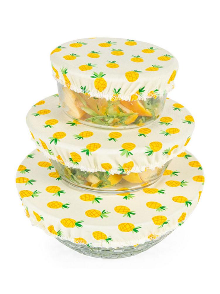 3PC Reusable Fresh Keeping Food Wraps Eco-Friendly Reusable Keep Food Fresh Cover Kitchen Fresh-keeping cloth