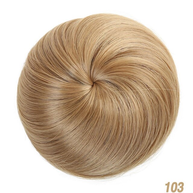 Buqi – chignon synthétique court et lisse pour femme adulte, anneau à donuts, résistant à la chaleur, accessoires de coiffure tendance