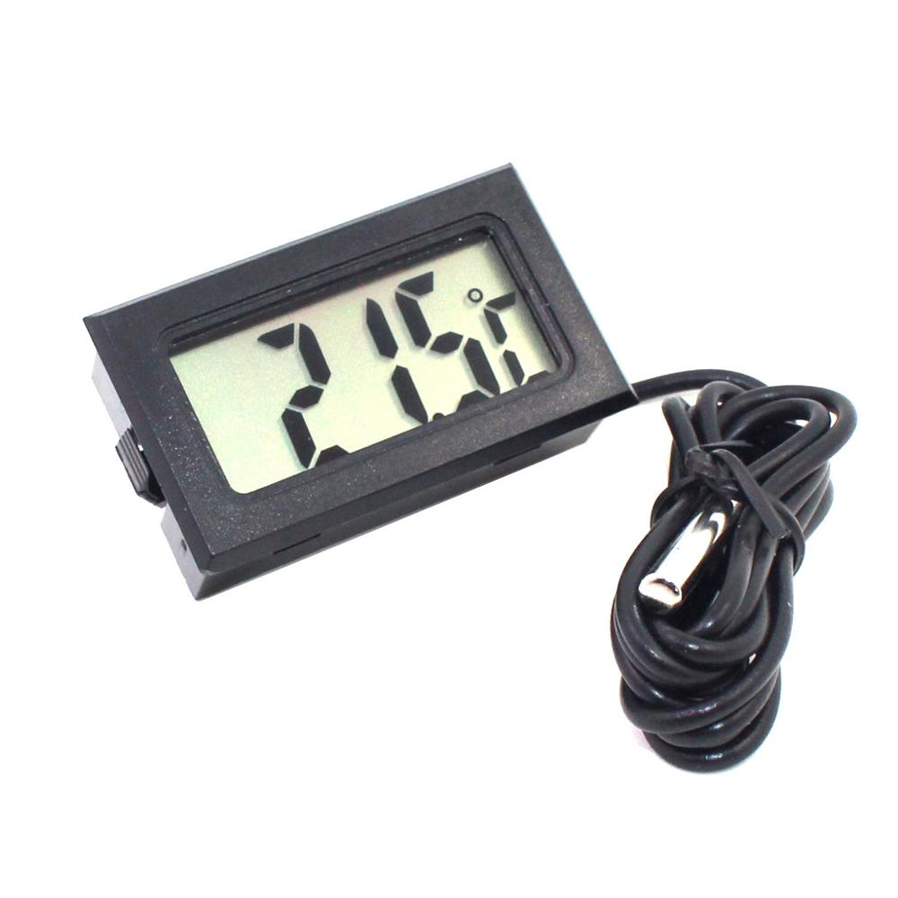 -50 to 110 Digital Thermometer Mini LCD Display Meter Fridges Freezers Coolers Aquarium Chillers Mini 1M Probe Instrument: Black 1M
