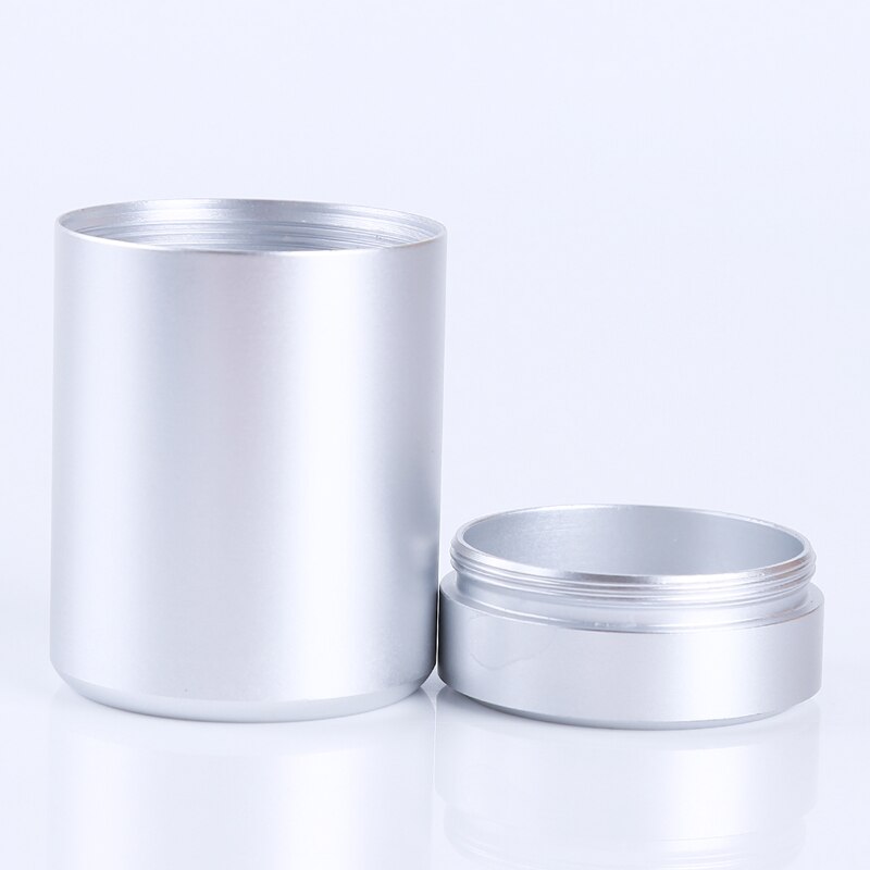 Luchtdicht Geur Proof Container Roestvrij Staal Mini Thee Blikjes Kruid Stash Pot Thee Koffie Opbergdoos Thee Caddies doos: silver