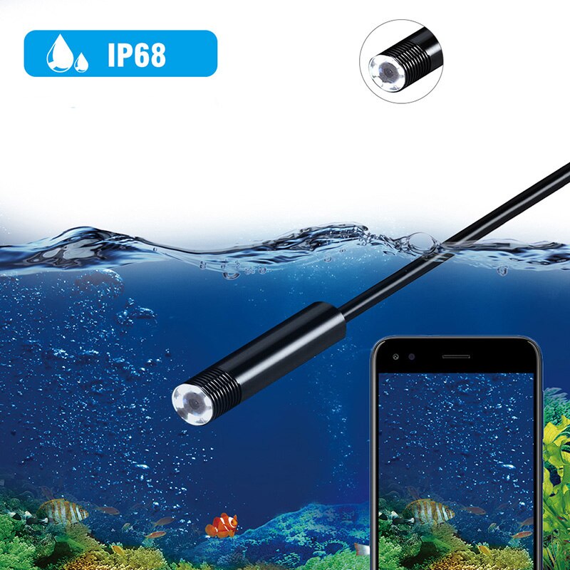 2m 1.5m 1m Mini 5.5mm Lens Snake Endoscope Camera Hard Semi-rigid Borescope Car Inspection Camera for Smartphone Android PC