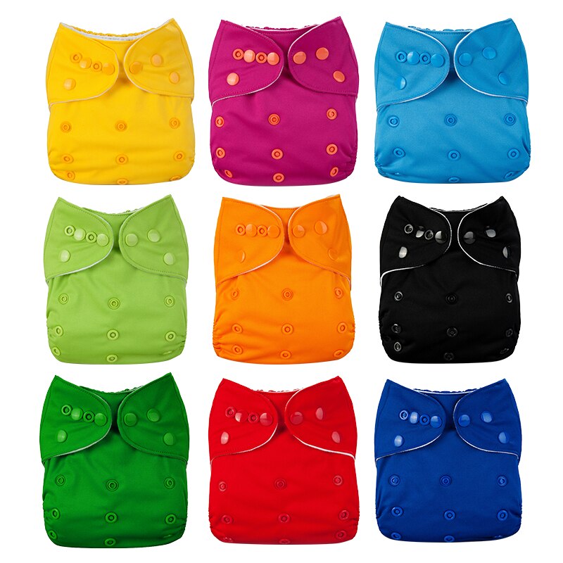 Pañales de bebé lavables reutilizables, pañal para bebés de tela impermeable para recién nacidos, pañal de bebé con bolsillo, cubierta de pañal sólida para recién nacidos