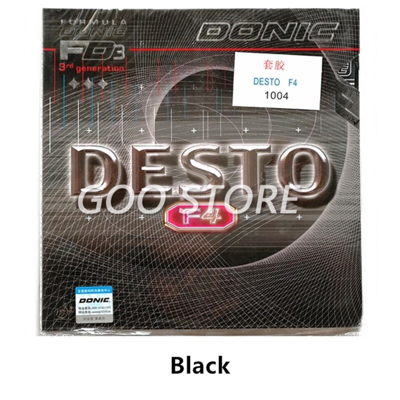 DONIC F4 DESTO Table Tennis Rubber Original Quick Attack Pimples in Ping Pong Sponge Tenis De Mesa: Black