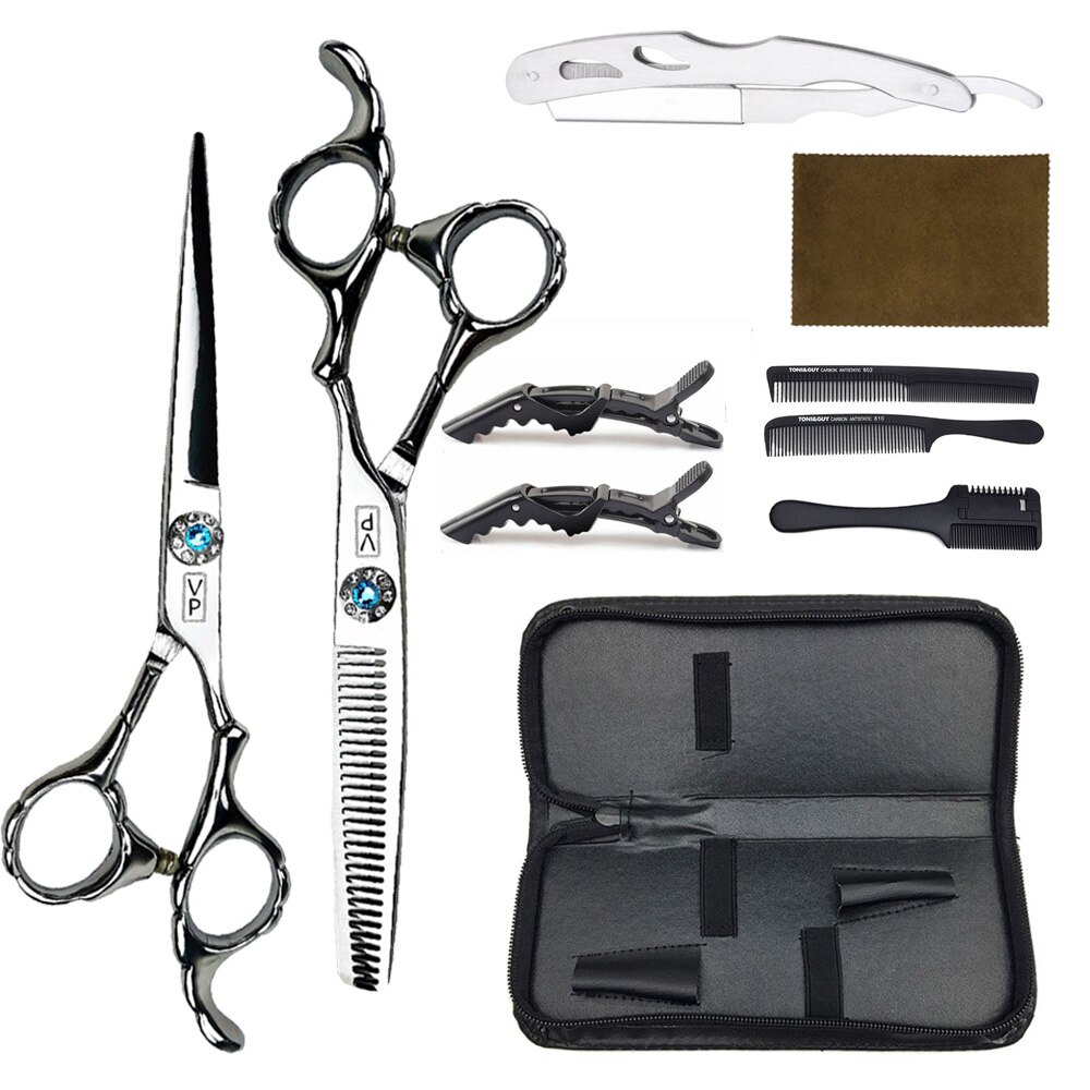 Kappers Schaar Professionele Kappers Schaar Set 6 Inch Kappersscharen Japan 440C Kappers Schaar: Hairdressing set 15