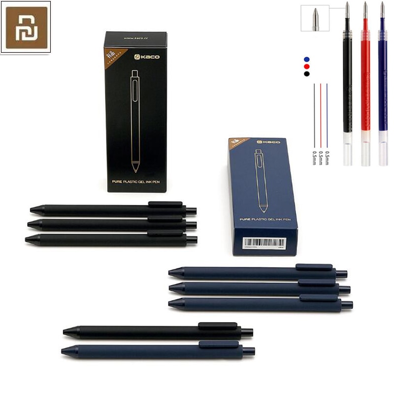 5 stks/pak Xiaomi KACO 0.5mm Teken Pen Ondertekening Pen Glad Inkt Schrijven Duurzaam Ondertekening 5 Kleuren Voor Student School /kantoormedewerker