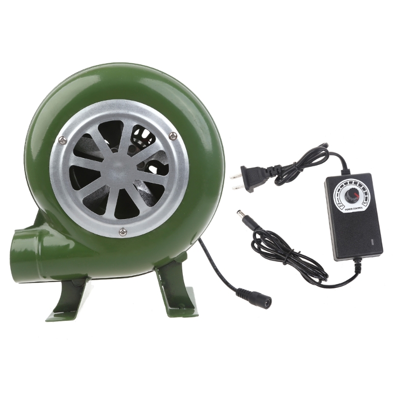 Electric Blower Fan BBQ Fan 100v 220v for Barbecue Mini Blacksmith Forges Blower: green
