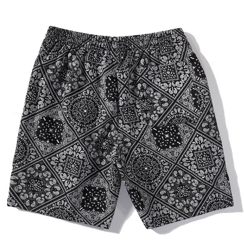 ELKMU – short à motif Bandana Paisley, Streetwear Harajuku, d&#39;été, Hip Hop, bas, taille élastique, HE917