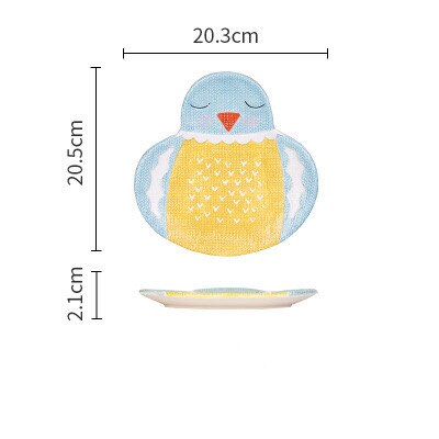 Assiette à dîner en céramique pour enfants | Dessin animé coréen Animal renard chaton forme enfants fournitures de cuisine en famille, assiette de séparation pour enfant: 4