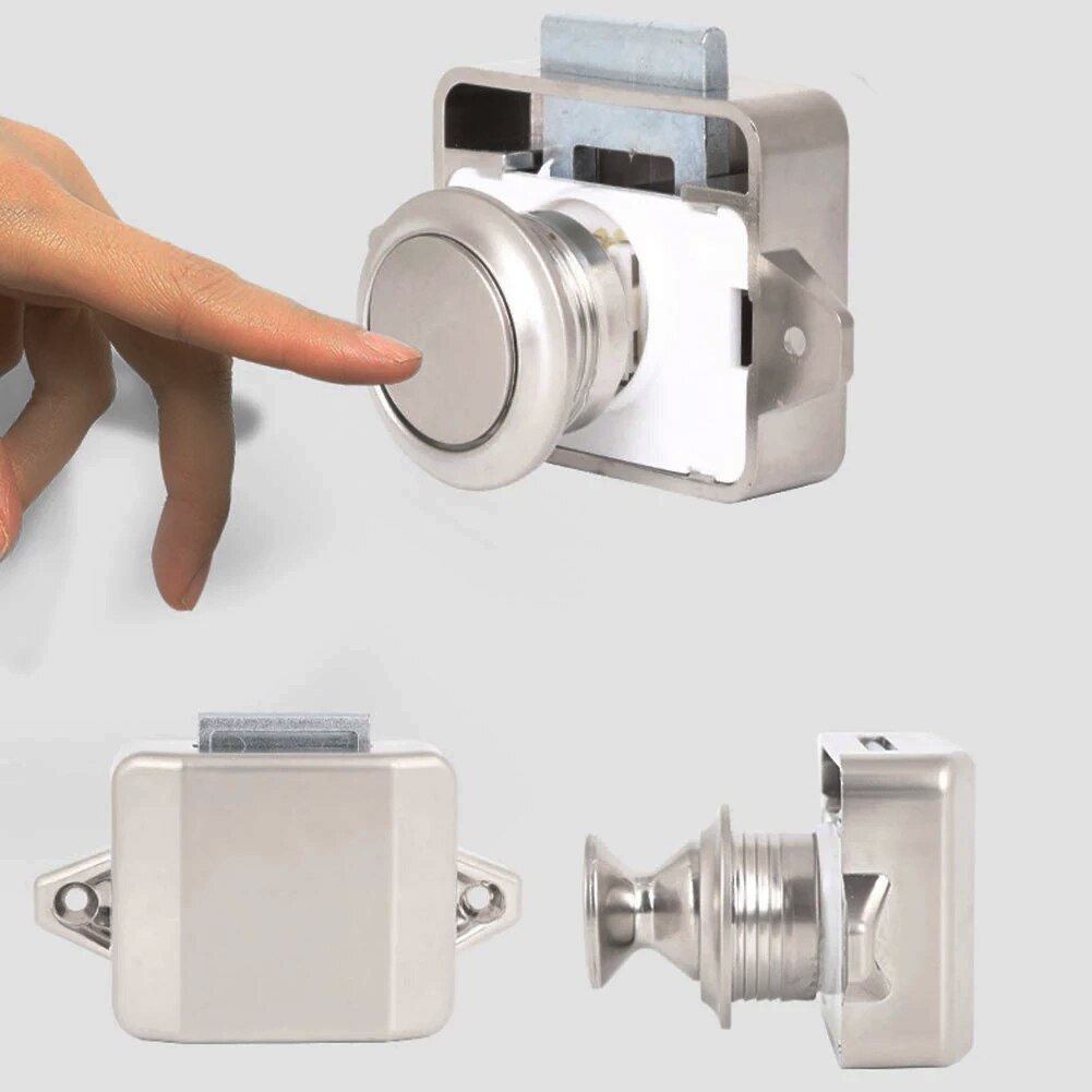 5Pcs Rv Push Lock Diameter 26Mm Klink Knop Sloten Voor Camper Auto Thuis Boot Caravan Kast Lade Meubelen deurslot Hardware