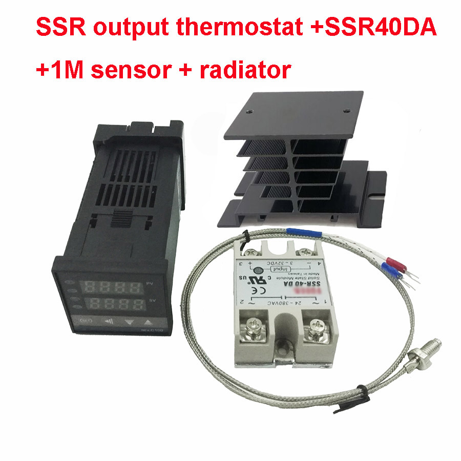 Rex -c100 digital pid temperaturkontrol controller termostat relæ/ssr udgang 0 to1300c med k-type termoelement sonde sensor
